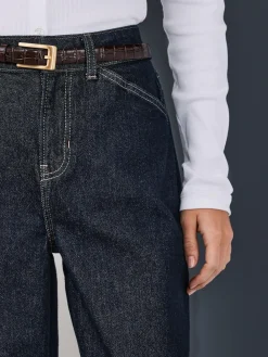 Clearance Next Wide Leg Barrel Denim Jeans Rinse Blue