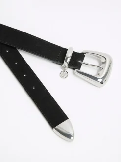 River Island Black Bubble Buckle Suede Belt^Women Belts