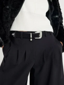 River Island Black Bubble Buckle Suede Belt^Women Belts