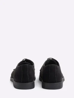 Online River Island Faux Suede Derby Shoes Black