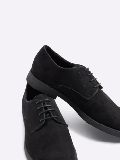 Online River Island Faux Suede Derby Shoes Black