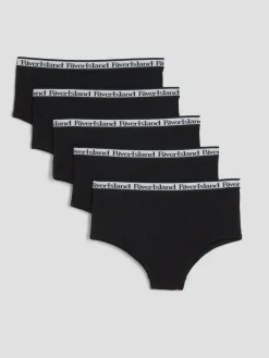 New River Island Black Girls Hipster Briefs 5 Pack