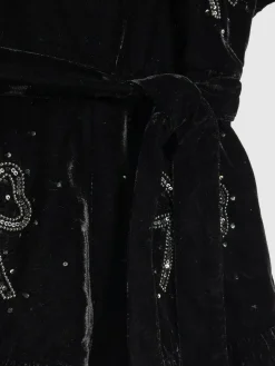 Discount River Island Black Girls Velvet Bow Playsuit