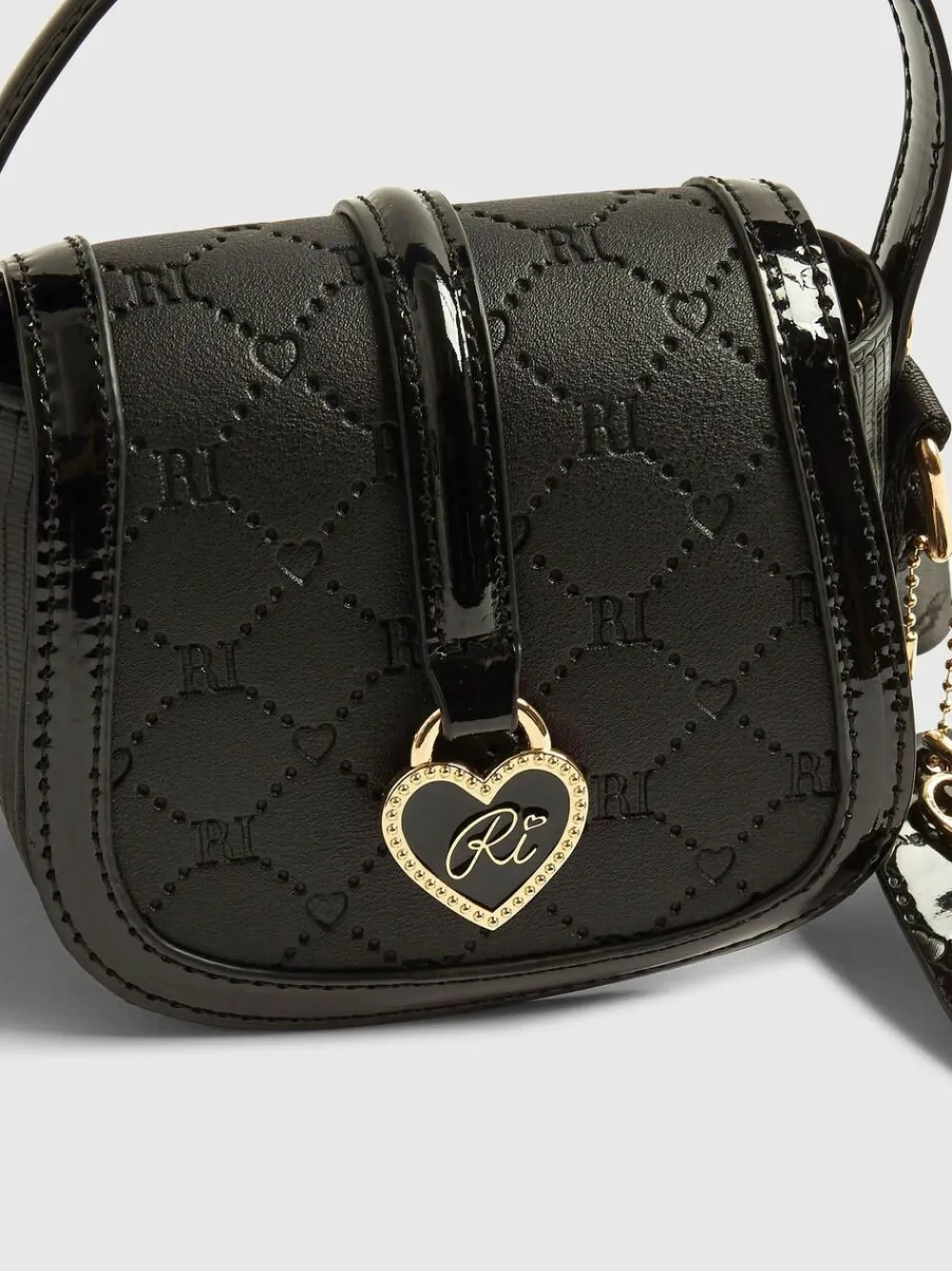 River Island Black Heart Monogram Kendal Cross-Body Bag^ Bags