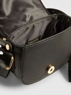 River Island Black Heart Monogram Kendal Cross-Body Bag^ Bags