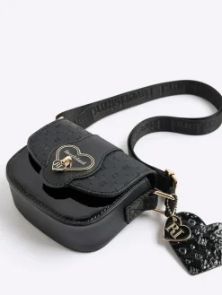River Island Black Monogram Heartlock Kendal Bag^ Bags