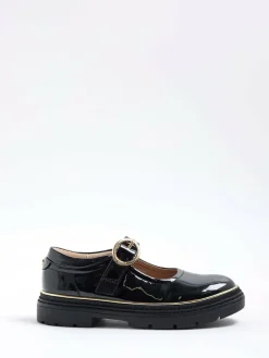 River Island Black Oval Buckle Mary Jane Shoes^ Shoes