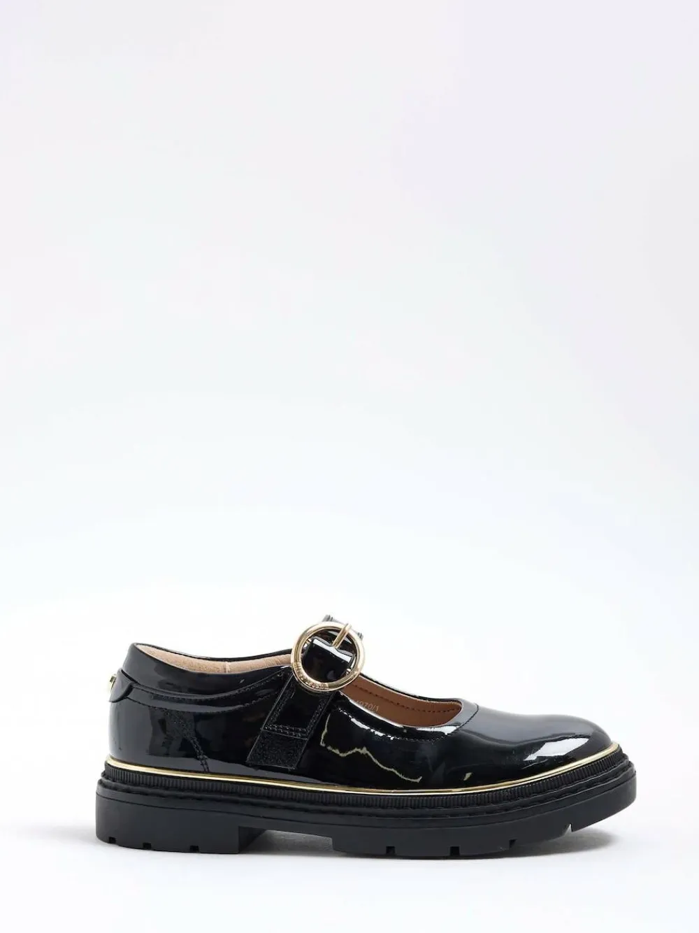 River Island Black Oval Buckle Mary Jane Shoes^ Shoes