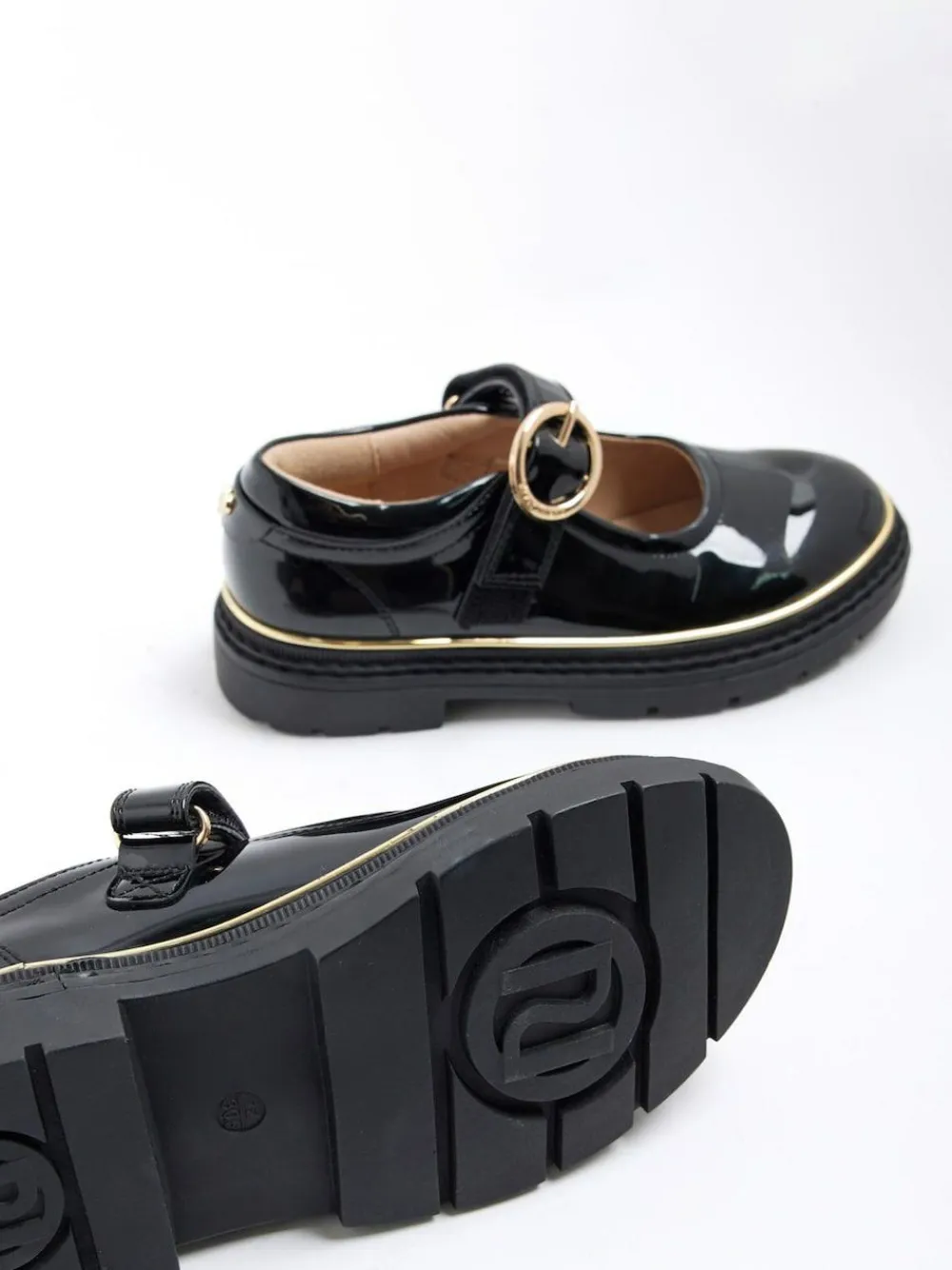 River Island Black Oval Buckle Mary Jane Shoes^ Shoes