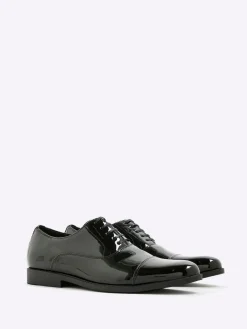 River Island Black Patent Derby Shoes^ Shoes