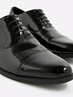 River Island Black Patent Derby Shoes^ Shoes