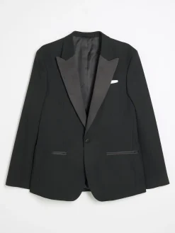 River Island Black Plain Slim Tux Jacket