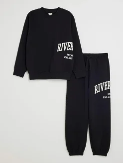 River Island River Varsity Sweatshirt & Jogger Set^BOY Sweat Pants|Sweatshirts & Hoodies