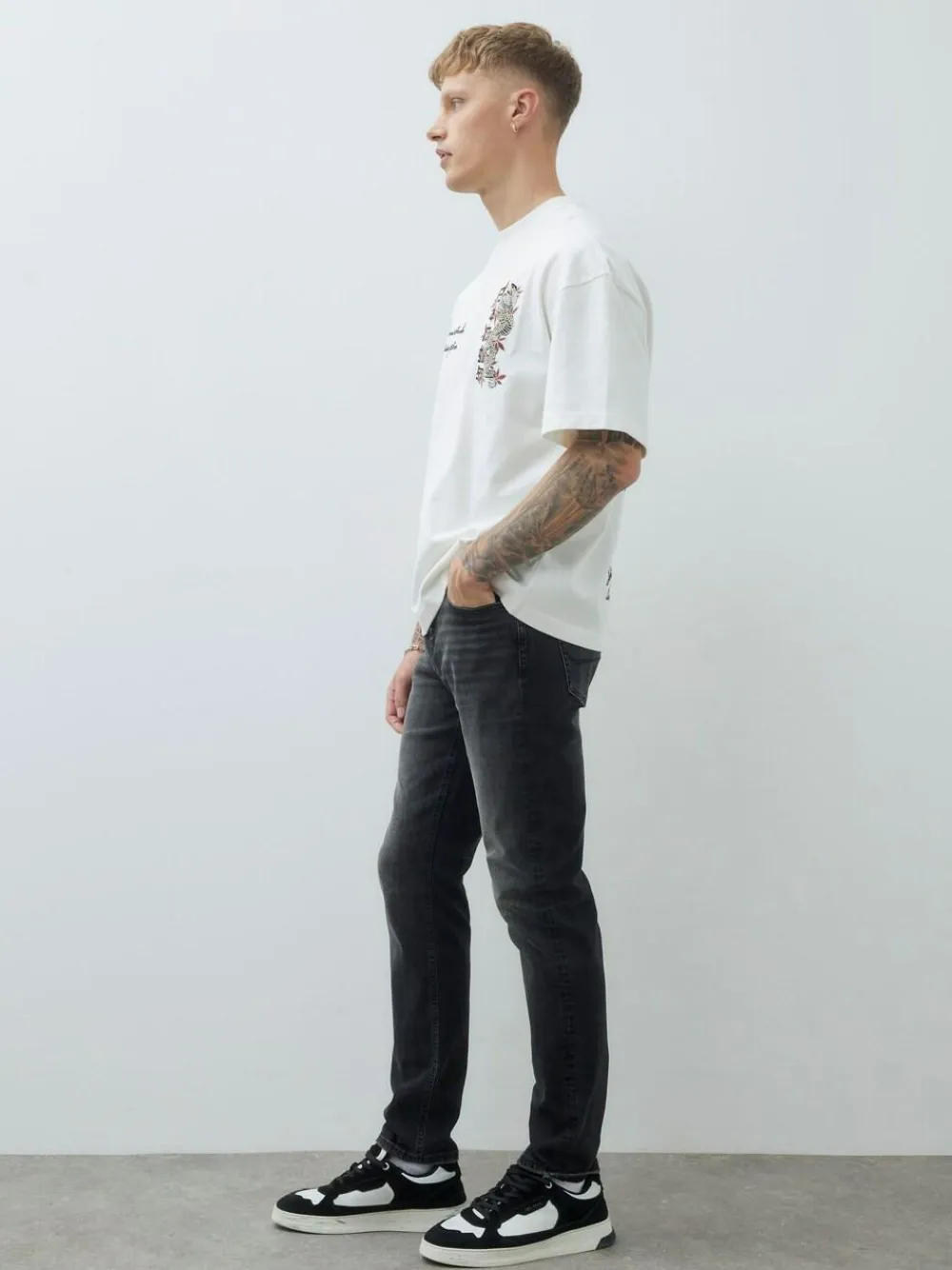 Sale River Island Black Slim Fit Washed Stretch Jeans