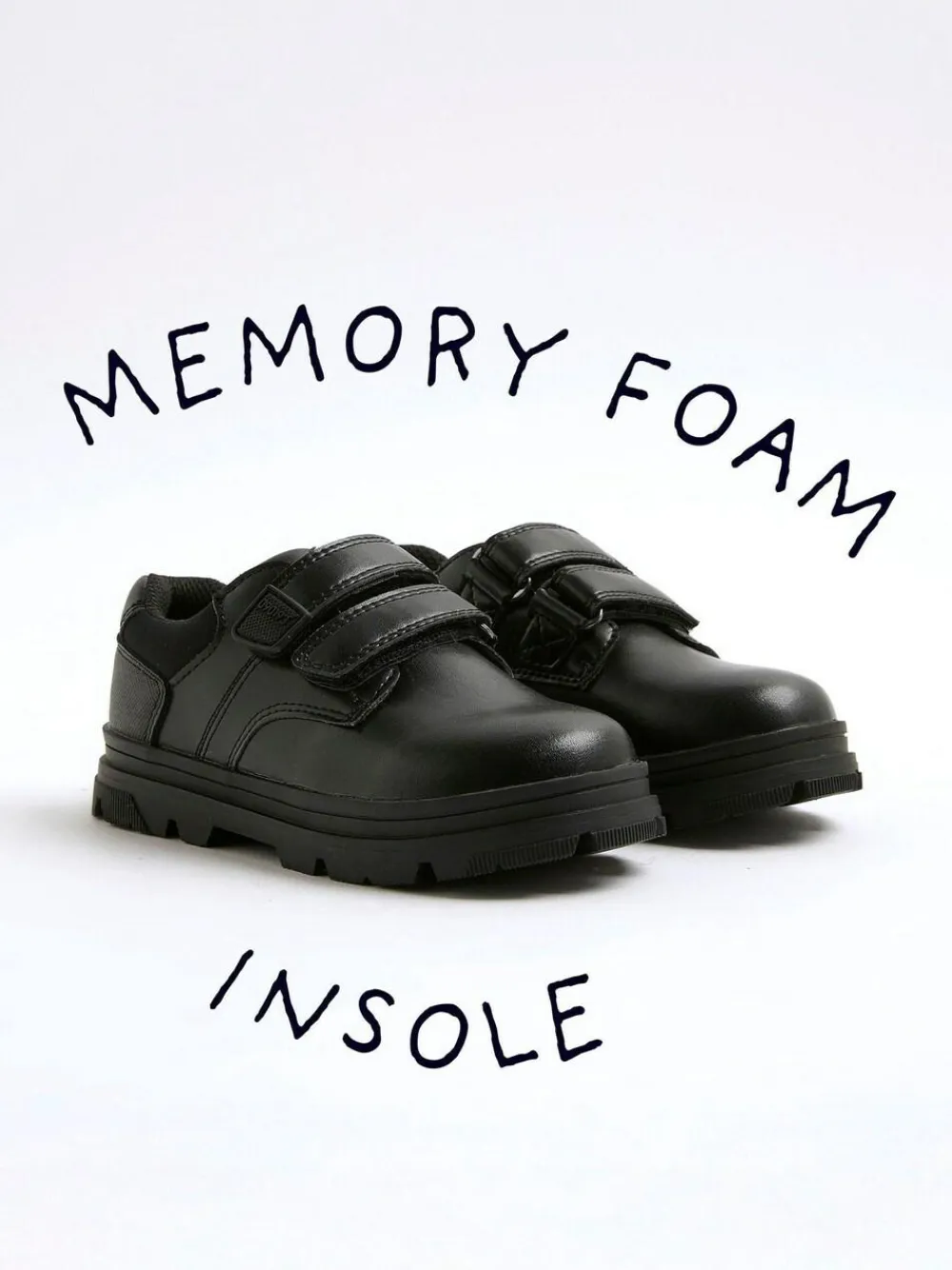 Discount River Island Black Touch and Close Fastening Shoes