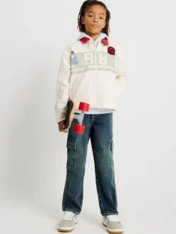 River Island Blue Loose Cargo Pocket Jeans^BOY Jeans|Jeans