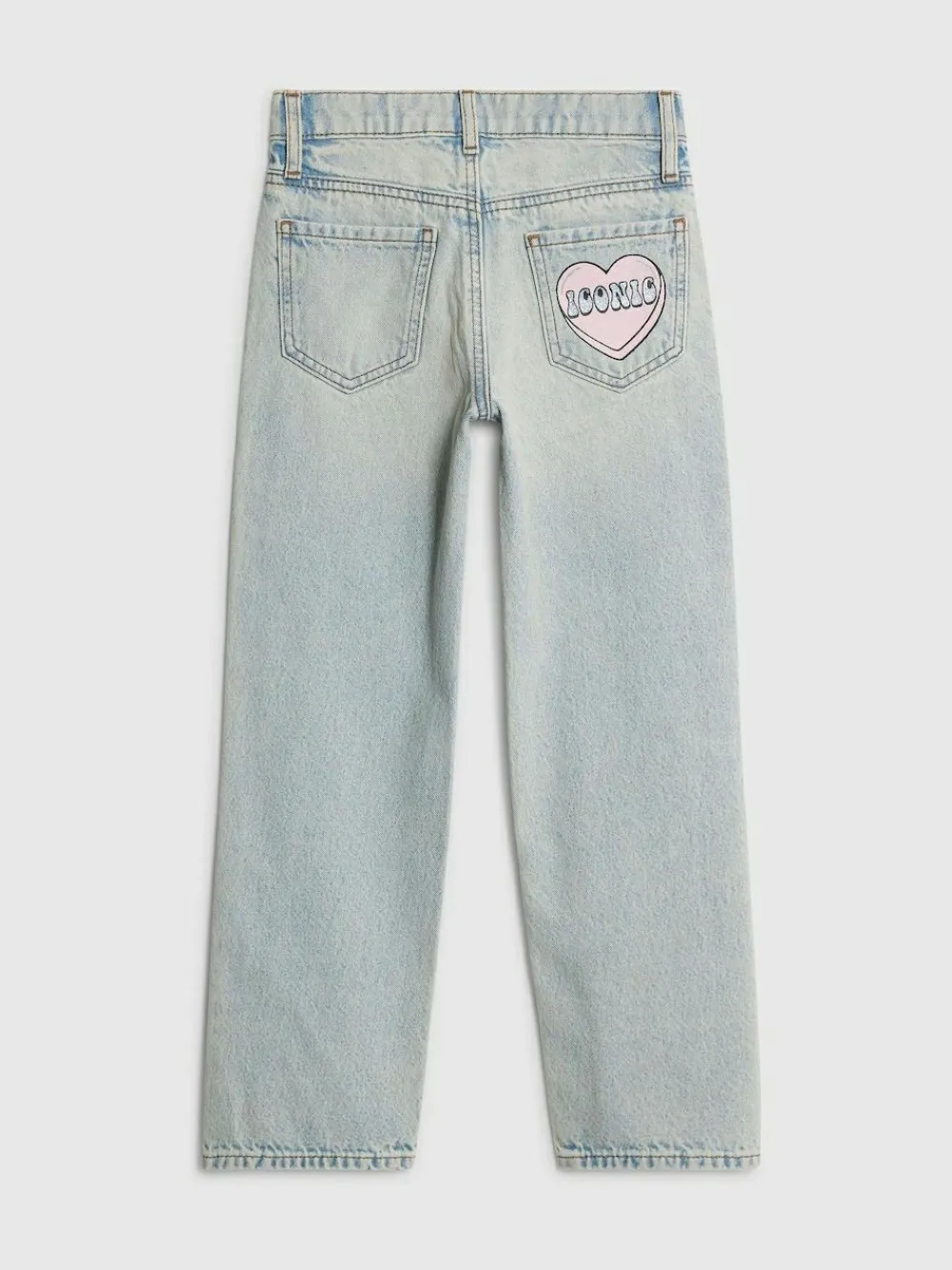 Discount River Island Blue Loveheart Graffiti Straight Leg Jeans
