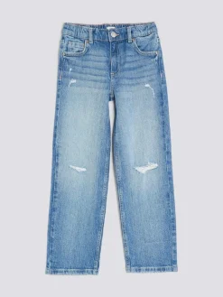 River Island Blue Ripped Straight Jeans^ Jeans