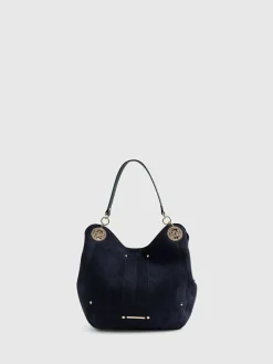 Outlet River Island Blue Suedette Eyelet Slouch Bag