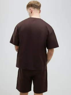 Discount River Island Boxy T-Shirt and Shorts Set Brown