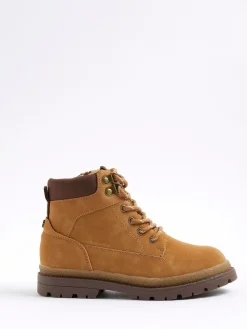 River Island Brown Boys Worker Boots^BOY Boots|Boots