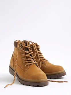 River Island Brown Boys Worker Boots^BOY Boots|Boots