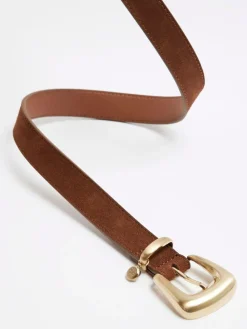 Clearance River Island Brown Bubble Buckle Suede Belt