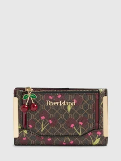 River Island Brown Monogram Cherry Print Purse^Women Purses