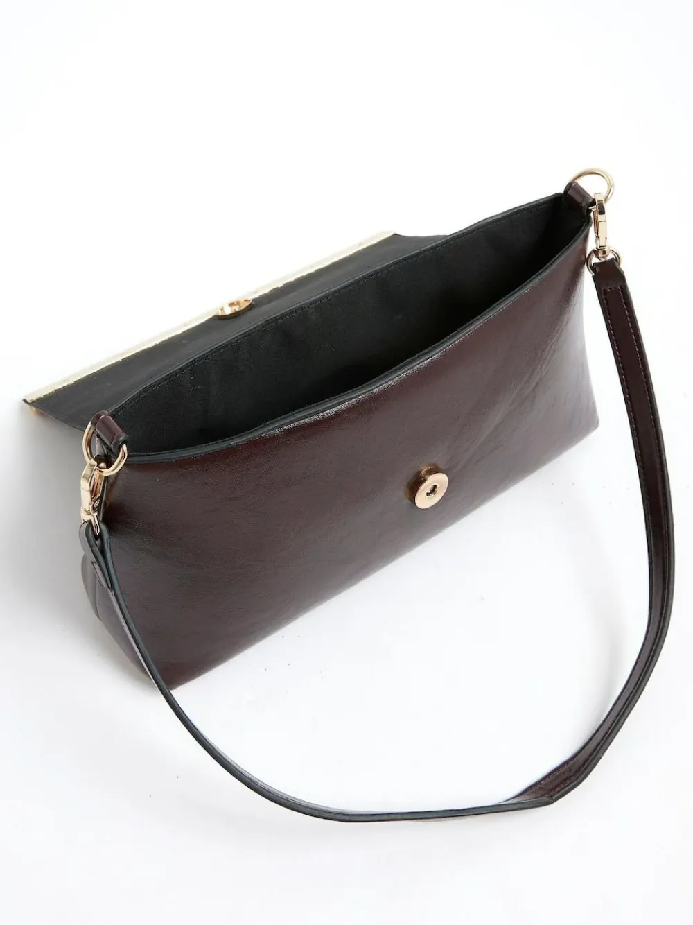 Outlet River Island Burgundy Bar Front Clutch Bag