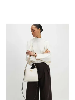 Best River Island Cream Lock Front Bucket Bag