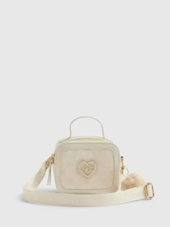 River Island Cream Monogram Box Cross-Body Bag^ Bags