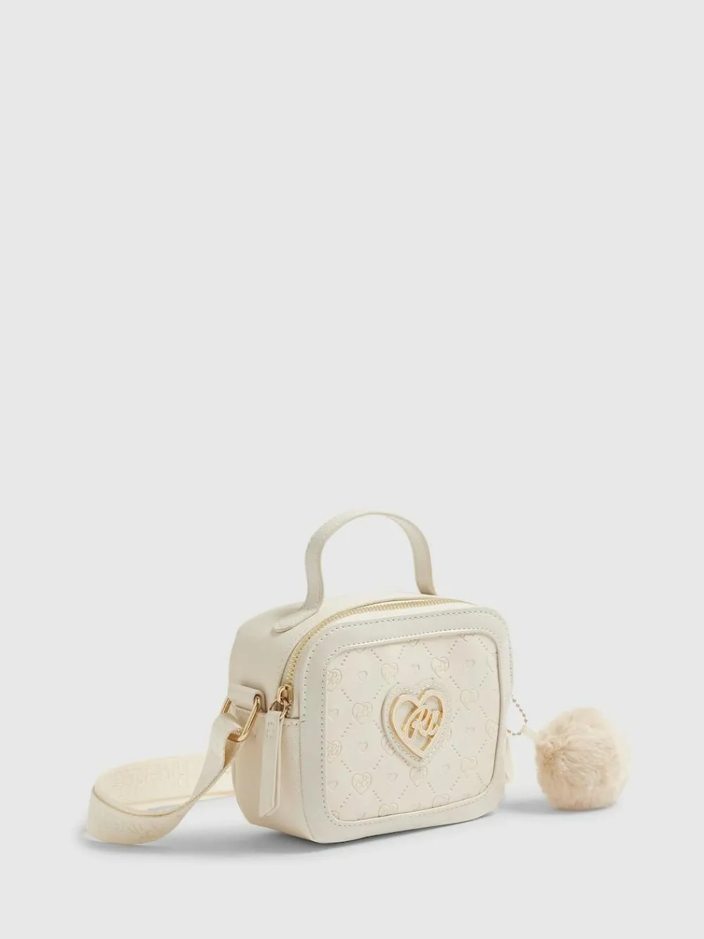 River Island Cream Monogram Box Cross-Body Bag^ Bags