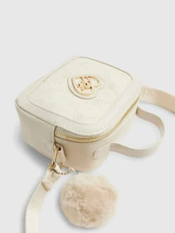 River Island Cream Monogram Box Cross-Body Bag^ Bags