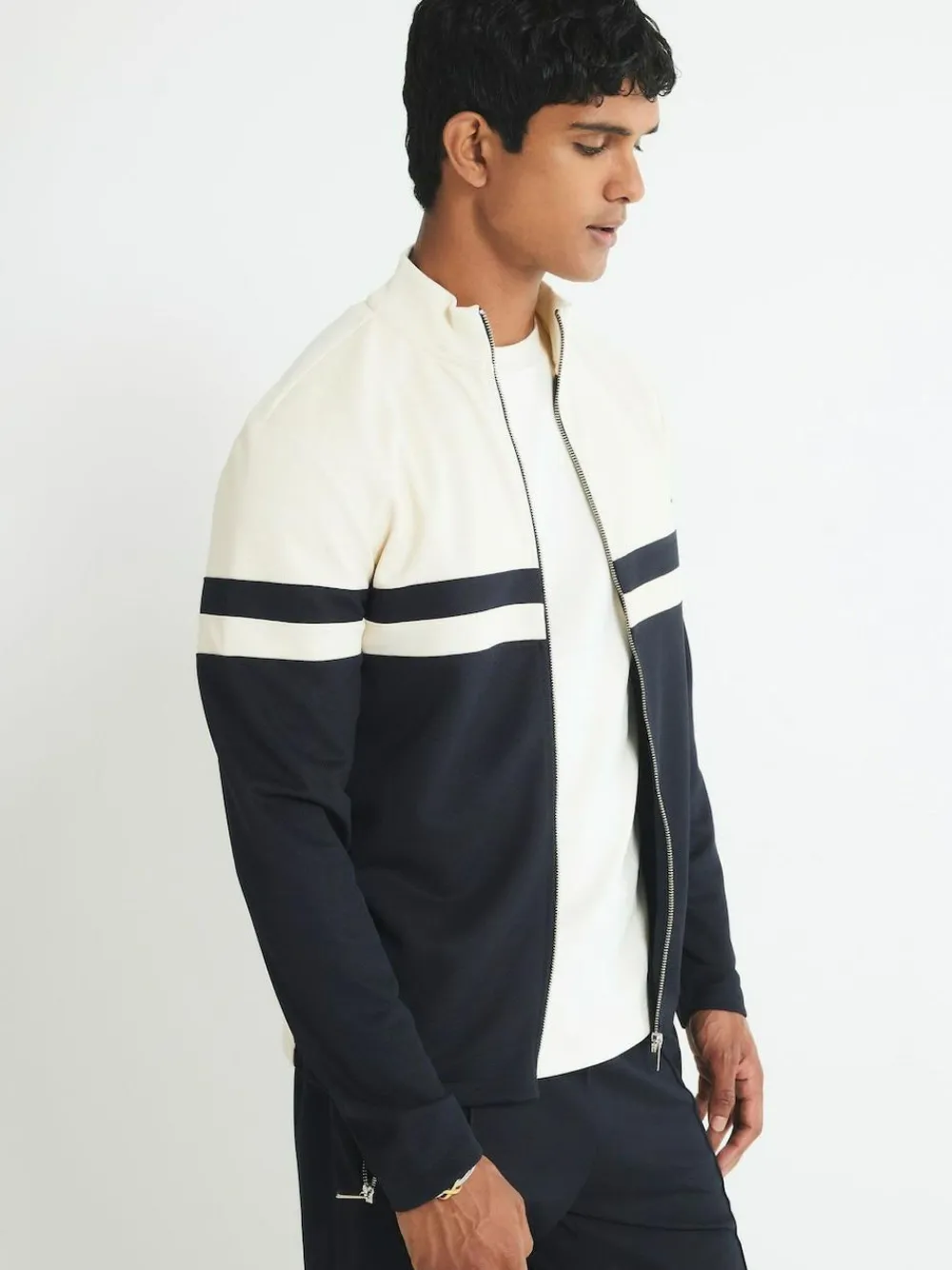 River Island Cream Slim Fit Blocked Shacket^ Blazers & Formal Jackets|Coats & Jackets