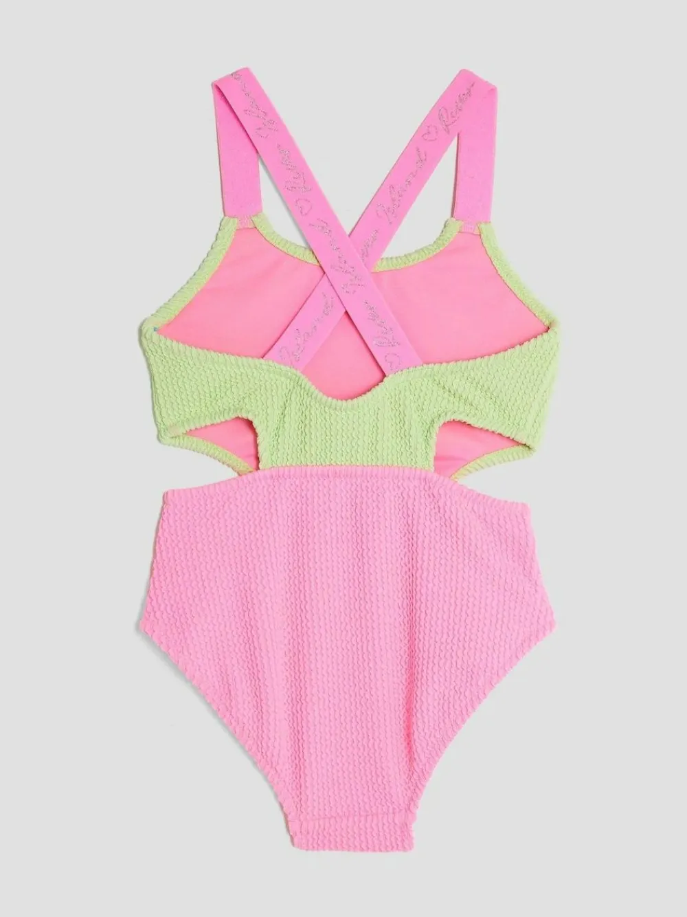 River Island Green Girls Elastic Colour Block Swimsuit^ Swimwear