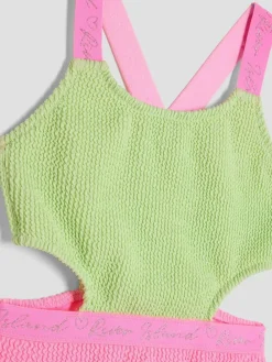 River Island Green Girls Elastic Colour Block Swimsuit^ Swimwear