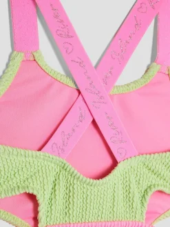 River Island Green Girls Elastic Colour Block Swimsuit^ Swimwear