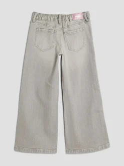 New River Island Grey Girls Pull On Wide Jeans
