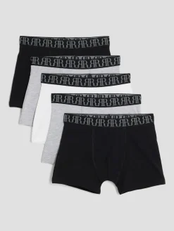River Island Grey Mono Boxers 5 Pack