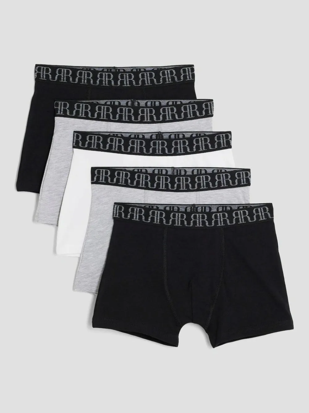 River Island Grey Mono Boxers 5 Pack