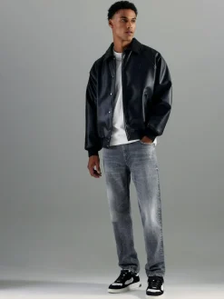 Sale River Island Grey Straight Fit Jeans