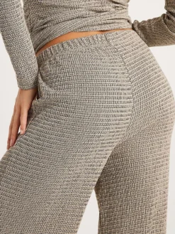 Clearance River Island Grey Texture Wide Leg Relaxed Bottoms