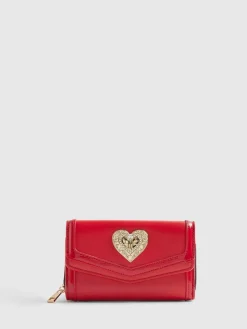 River Island Red Heart Panelled Zip Around Purse^Women Purses