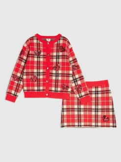 River Island Red Tartan Sequin Cardigan & Skirt Set^ Shorts & Skirts