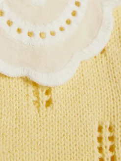 River Island Yellow Broderie Daisy Knitted Cardigan & Leggings Set^ Sets & Coords|Knitwear