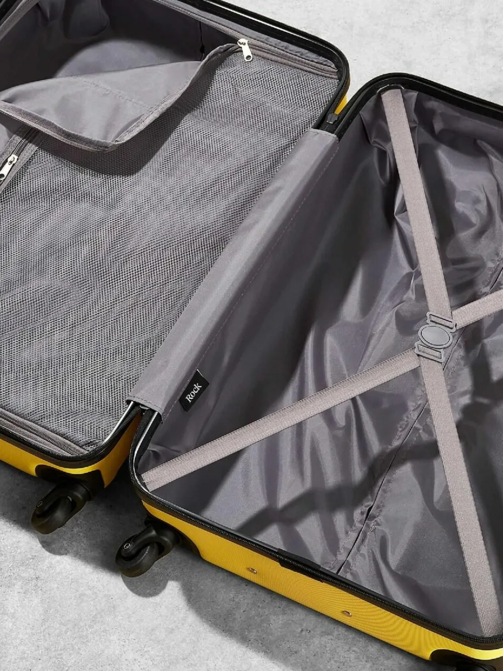 Hot Rock Luggage Medium Seattle Suitcase Yellow