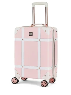 New Rock Luggage Vintage Cabin Suitcase Pink