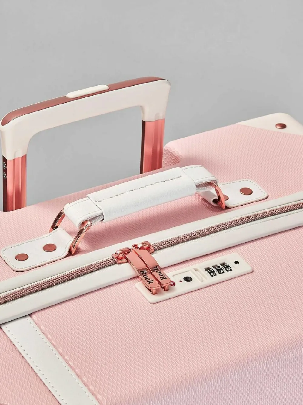 New Rock Luggage Vintage Cabin Suitcase Pink