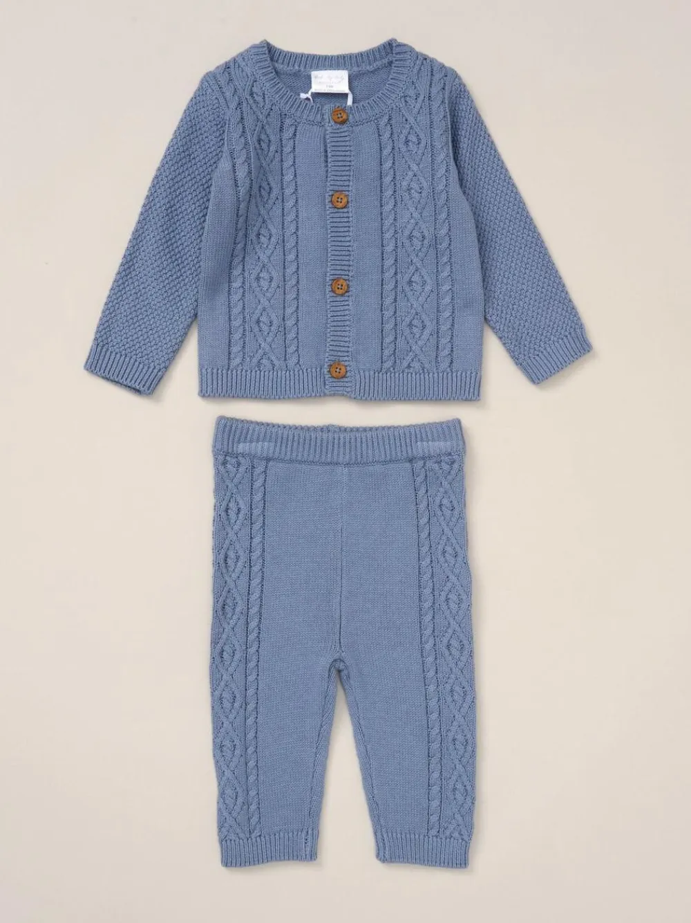 Rock-A-Bye Baby Boutique Blue True Knit Cardigan, Trousers Outfit Set^BOY Knitwear|Knitwear