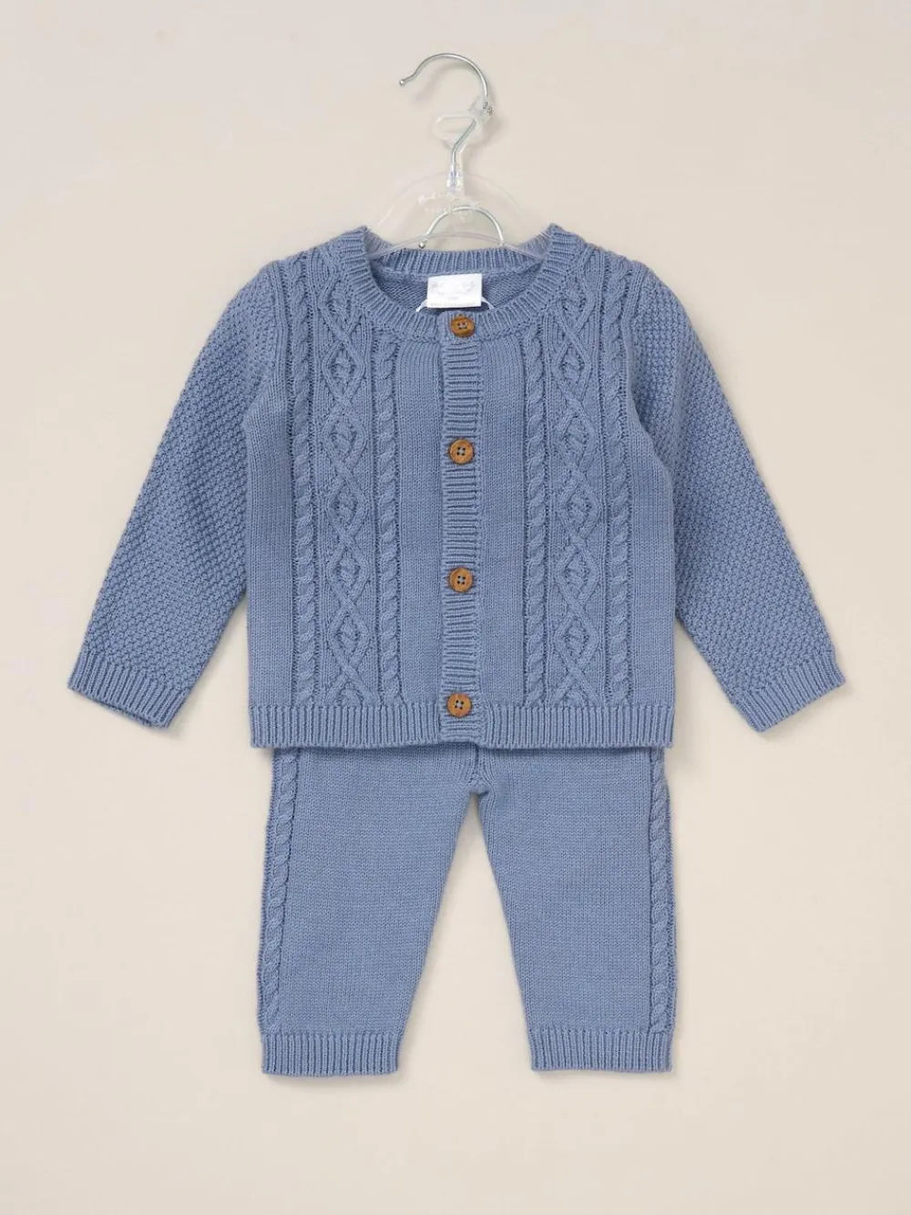 Rock-A-Bye Baby Boutique Blue True Knit Cardigan, Trousers Outfit Set^BOY Knitwear|Knitwear